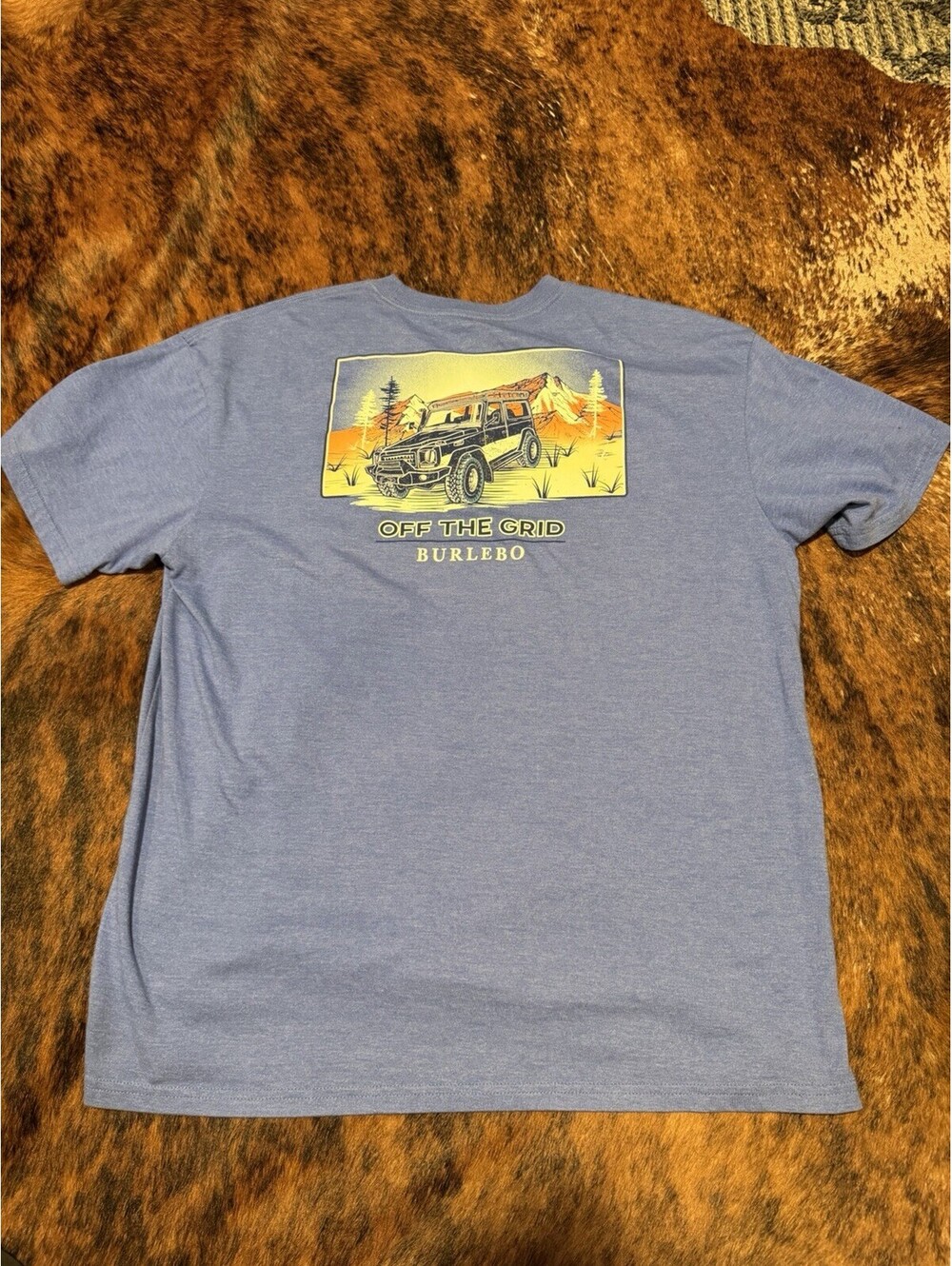 Burlebo Off The Grid T-shirt Mens Size XL Blue Short Sleeve Pocket Tee